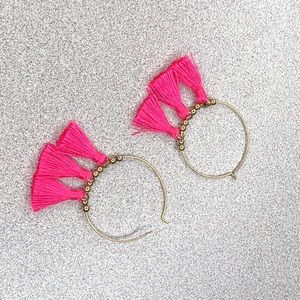 Jewelry - 5/$25 Pink Tassel Hoop Earrings Jewelry - 5/$25 Pink Tassel Hoop Earrings